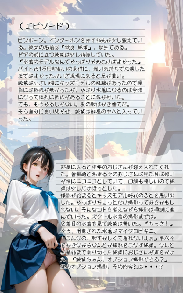 エロ漫画:水着撮影会のはずが、いつのまにかおぢさんち〇ぽに沼る話1 モザイク版 hitomi サンプル画像