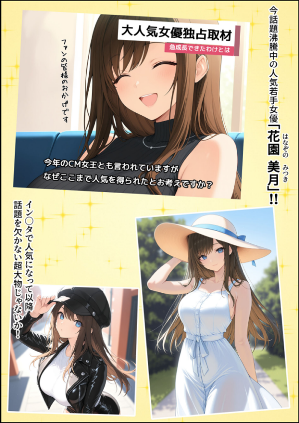 エロ漫画：一獲千女 〜女が当たる宝くじで一等を当てた男〜 人気若手女優編【合冊版】 モザイク版   hitomi サンプル画像