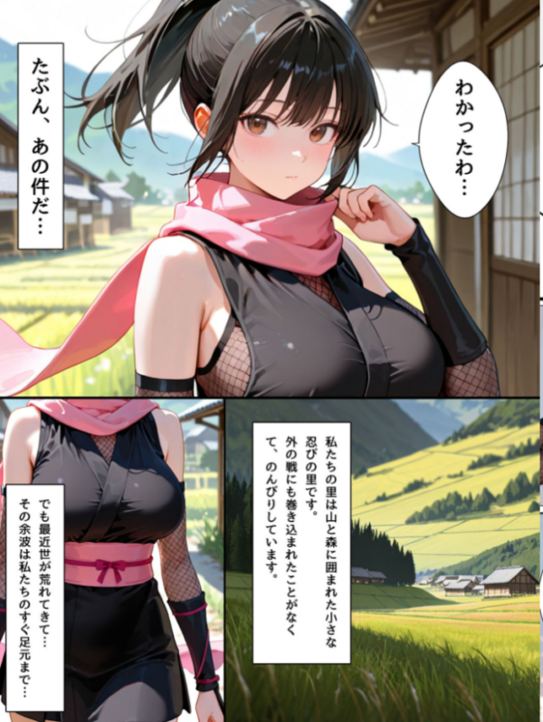 エロ漫画：隙だらけな爆乳くの一潜入任務 モザイク版   hitomi サンプル画像