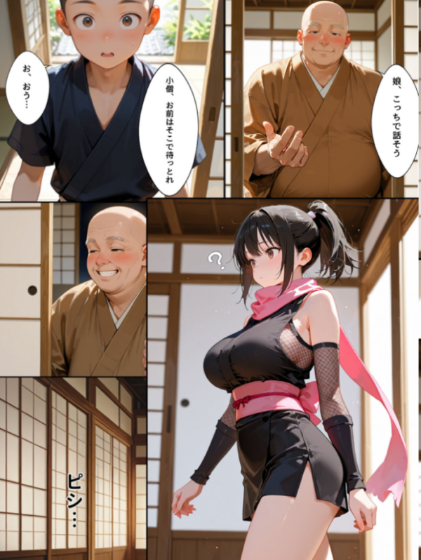 エロ漫画：隙だらけな爆乳くの一潜入任務 モザイク版   hitomi サンプル画像