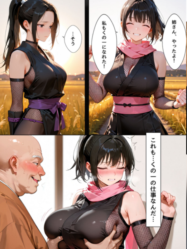 エロ漫画：隙だらけな爆乳くの一潜入任務 モザイク版   hitomi サンプル画像