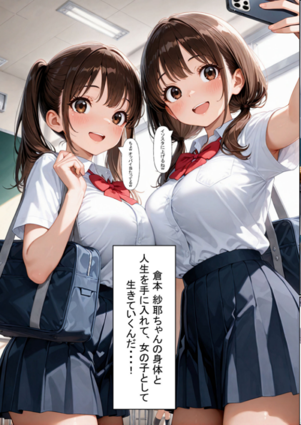 エロ漫画：一方的な人生交換〜陰キャブサメンから クラス一の美●●に人生乗り換え〜 モザイク版   hitomi サンプル画像