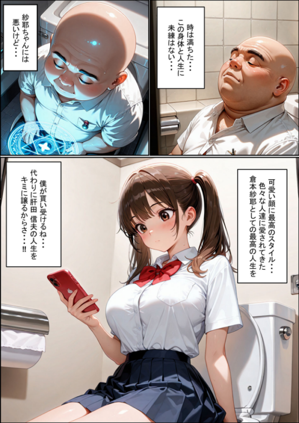 エロ漫画：一方的な人生交換〜陰キャブサメンから クラス一の美●●に人生乗り換え〜 モザイク版   hitomi サンプル画像