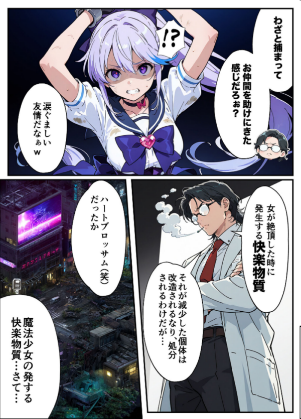エロ漫画：AIが支配する世界で人類を裏切った俺は正義の魔法少女をドスケベ●●する モザイク版   hitomi サンプル画像