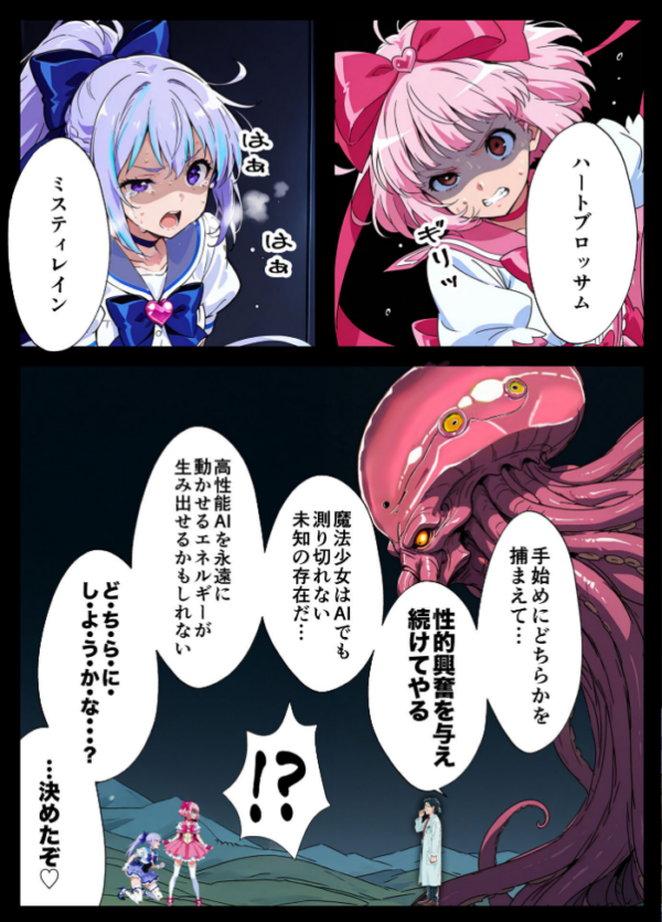 エロ漫画：AIが支配する世界で人類を裏切った俺は正義の魔法少女をドスケベ●●する モザイク版   hitomi サンプル画像