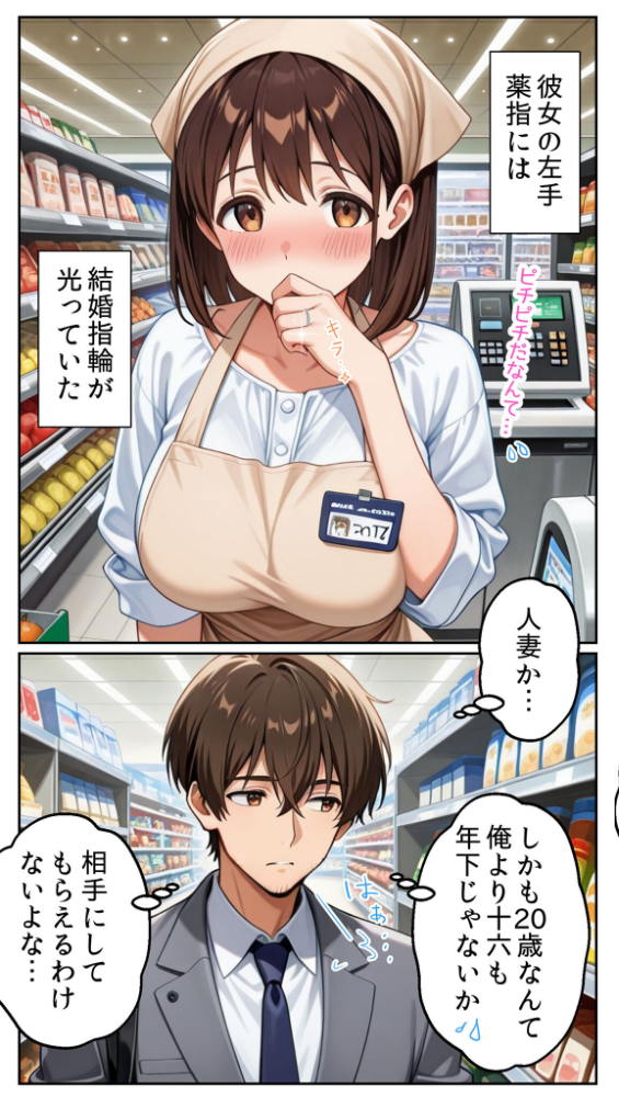 エロ漫画：●●を盛られた清楚な人妻パート（20）を寝取ったら禁断の関係が始まった話 モザイク版   hitomi サンプル画像