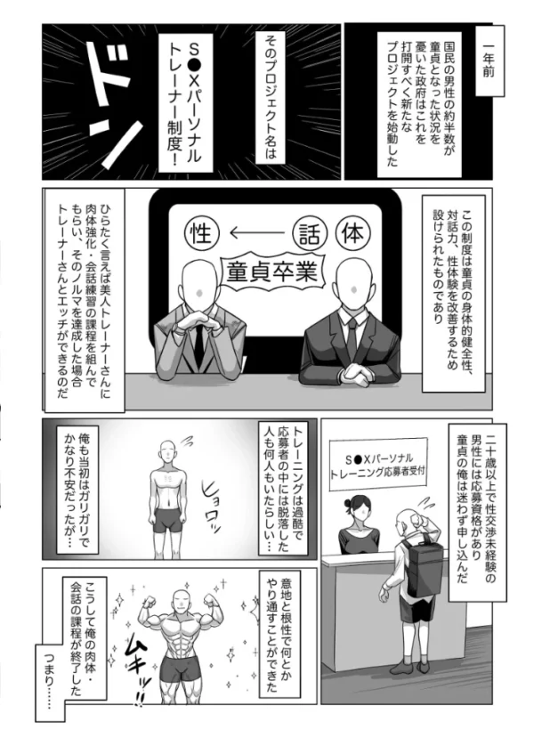 エロ漫画:S●Xパーソナルトレーナーの無表情巨乳お姉さんに淡々と筆おろししてもらう話 hitomi サンプル画像