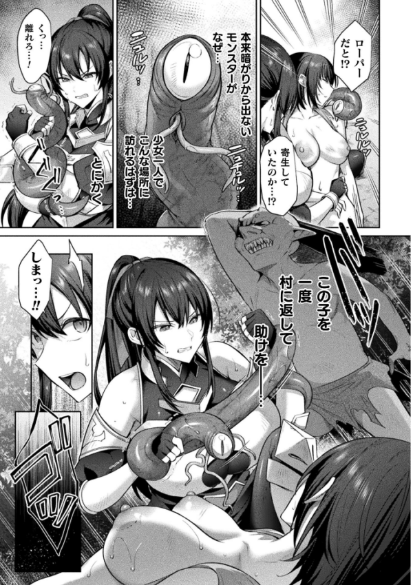 エロ漫画：女剣士ユーリ〜ゴブリンに孕まされて〜【単話】   hitomi サンプル画像