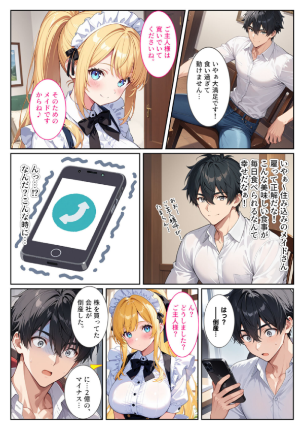 エロ漫画：家事代行の爆乳メイドが濃厚なご奉仕エッチをしてくれた話 モザイク版   hitomi サンプル画像