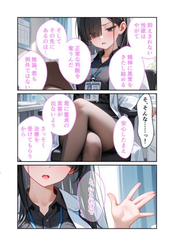 エロ漫画：童貞撲滅！セックス・クリニック（8）〜白衣の天使に痴療された僕の童貞〜 モザイク版   hitomi サンプル画像