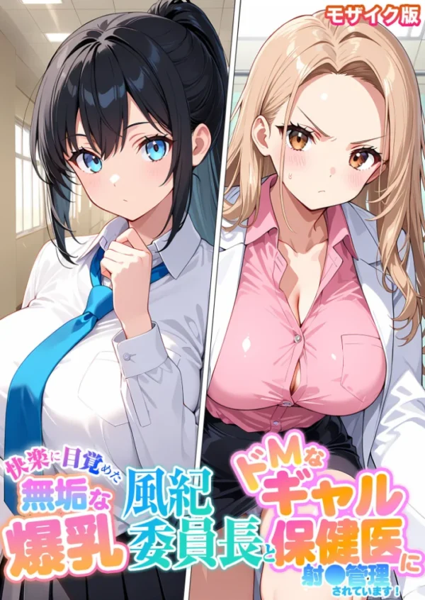 エロ漫画:快楽に目覚めた無垢な爆乳風紀委員長とドMなギャル保健医に射●管理されています! モザイク版 hitomi サンプル画像