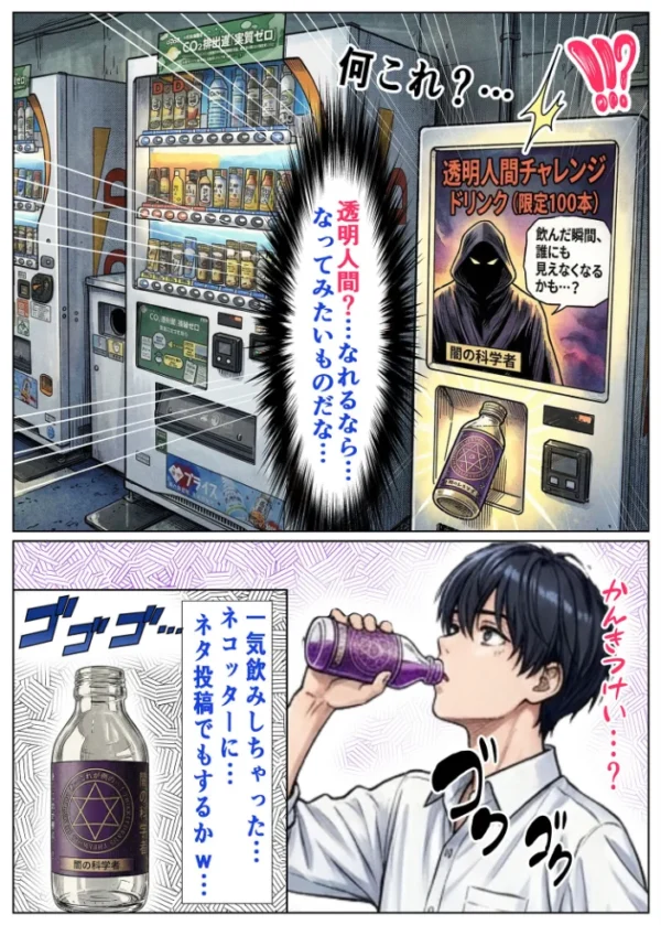 エロ漫画:透明人間ドリンク モザイク版 hitomi サンプル画像