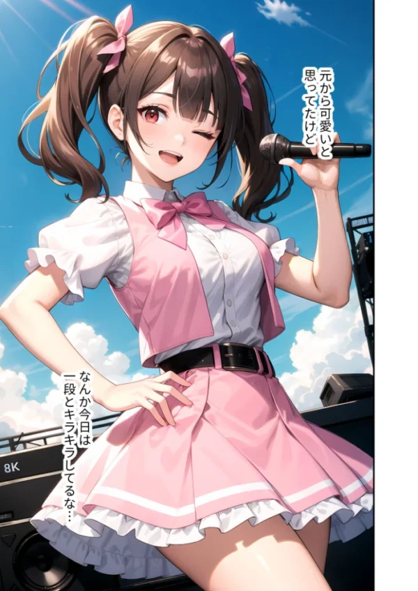エロ漫画：陰キャの僕、透視の力を手に入れる。第二十話 〜同級生アイドルのえっちな腰へこダンス〜 モザイク版   hitomi サンプル画像