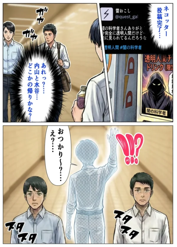 エロ漫画:透明人間ドリンク モザイク版 hitomi サンプル画像