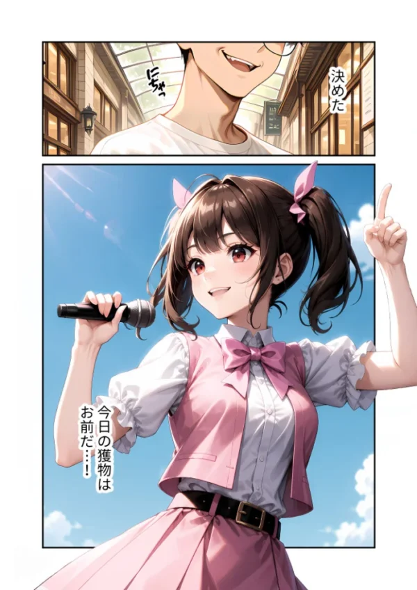 エロ漫画：陰キャの僕、透視の力を手に入れる。第二十話 〜同級生アイドルのえっちな腰へこダンス〜 モザイク版   hitomi サンプル画像