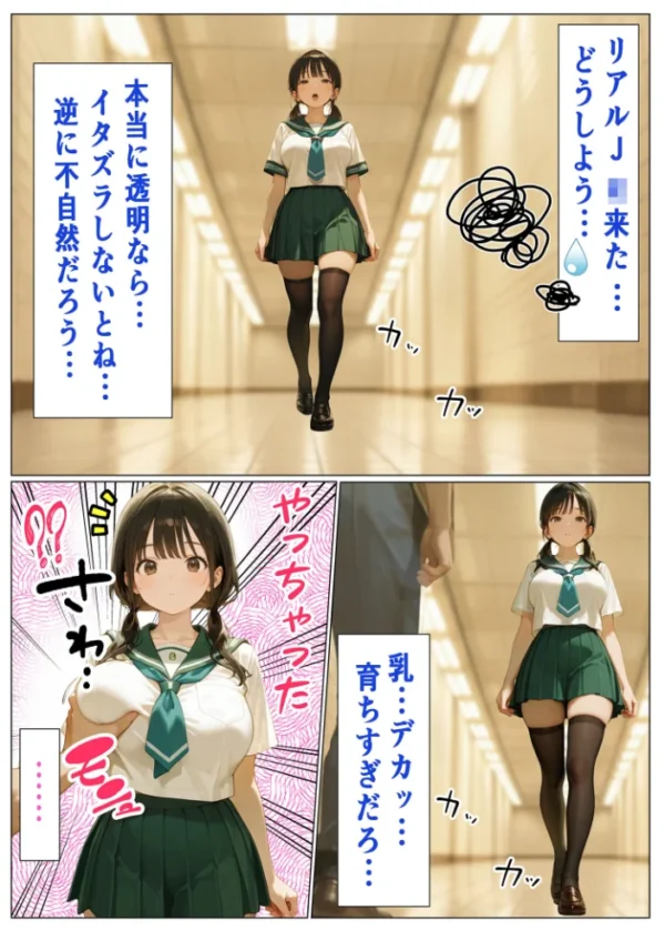 エロ漫画:透明人間ドリンク モザイク版 hitomi サンプル画像