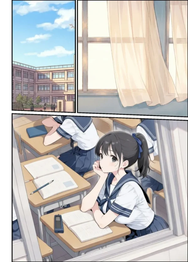 エロ漫画:純粋清楚義妹のブラ透け事件から、学園で家でと連続甘々中●し懇願SEXした話 モザイク版 hitomi サンプル画像