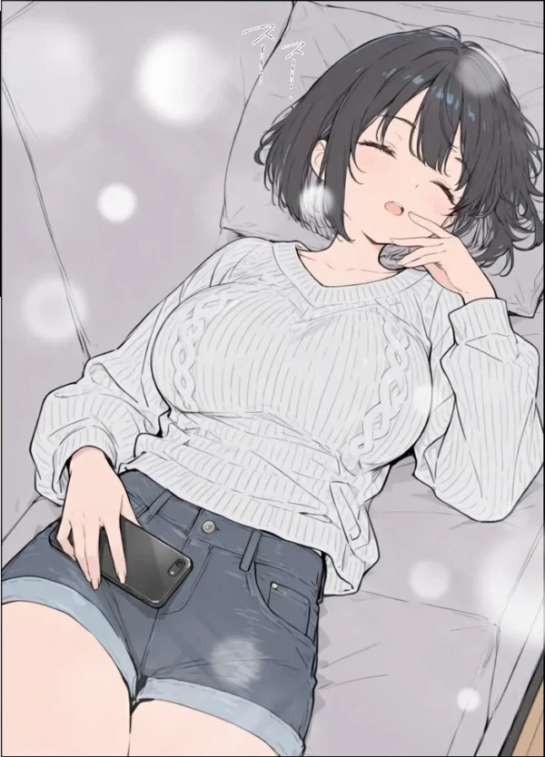 エロ漫画:物価高で同棲した巨乳黒髪ボブ義妹と密着甘々中●しSEXした話 モザイク版 hitomi サンプル画像