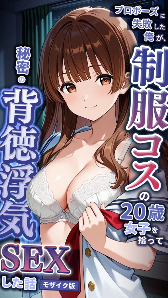 エロ漫画:プロポーズに失敗した俺が、制服コスの20歳女子を拾って秘密の背徳浮気SEXした話 モザイク版 hitomi サンプル画像