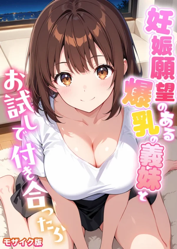 エロ漫画：妊娠願望のある爆乳の義妹とお試しで付き合ったら モザイク版   hitomi サンプル画像