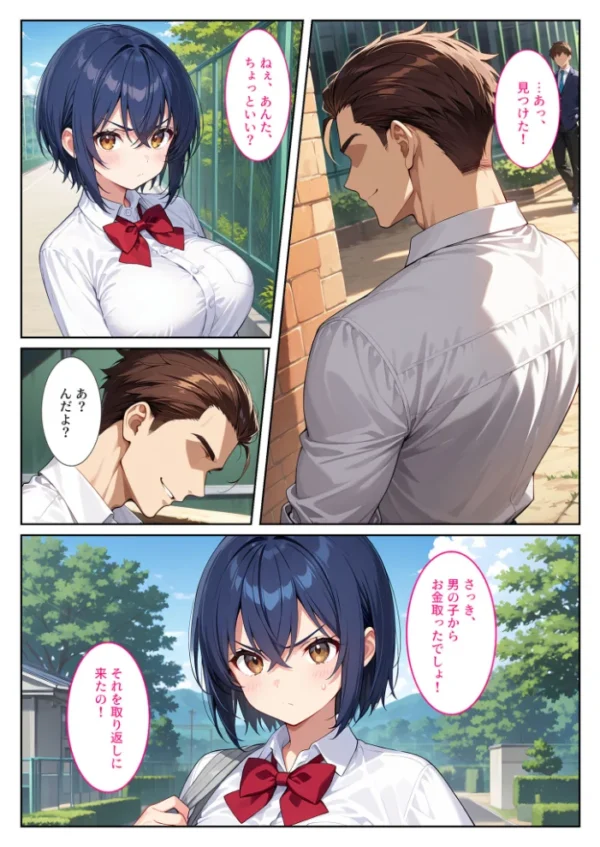 エロ漫画:僕の爆乳彼女が絶倫ヤンキーに寝取られて性玩具にされる話 モザイク版 hitomi サンプル画像