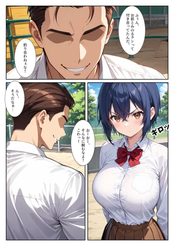 エロ漫画:僕の爆乳彼女が絶倫ヤンキーに寝取られて性玩具にされる話 モザイク版 hitomi サンプル画像