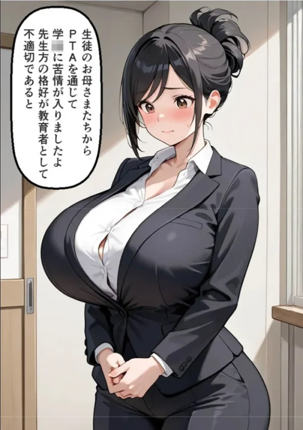 エロ漫画:闘乳日誌-美人巨乳教師対決- モザイク版 hitomi サンプル画像
