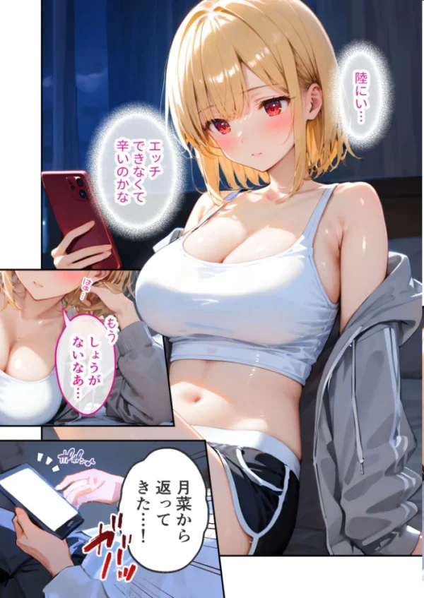 エロ漫画:愛する義妹のえっちな罵倒 〜今だけオナ電でガマンしてよね…〜 モザイク版 hitomi サンプル画像